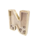 Personalized Wood Piggy Bank 7 Tall Kids Saving Gift Letter Alphabet Initial 15553-N