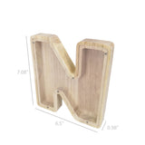 Personalized Wood Piggy Bank 7 Tall Kids Saving Gift Letter Alphabet Initial 15553-N