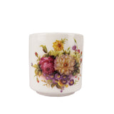 Small 2 PACK Ceramic Porcelain Tea Cup with Floral Design, 2.5X2.5X2.75, 10 Oz 15556-2PK