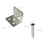 FixtureDisplays? 10 Pcs 1.2 X 1.2 X 1.5 inch L Brushed Stainless Steel Metal Corner Braces w/ 60 Screws, Countersunk Hole, Right Angle Crate Bracket 15568