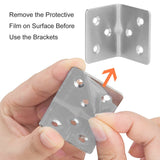 FixtureDisplays? 10 Pcs 1.2 X 1.2 X 1.5 inch L Brushed Stainless Steel Metal Corner Braces w/ 60 Screws, Countersunk Hole, Right Angle Crate Bracket 15568