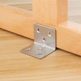 FixtureDisplays? 10 Pcs 1.2 X 1.2 X 1.5 inch L Brushed Stainless Steel Metal Corner Braces w/ 60 Screws, Countersunk Hole, Right Angle Crate Bracket 15568