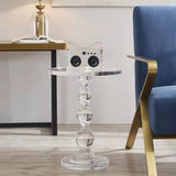 Clear Acrylic End Table Side Drink Coffee Round Night Stand Riser Glorifier14X21 15573