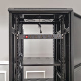Server AV Cabinet Audio Video Equipment Rack Lock Keys Metal Black 37U w/Shelf? 15594