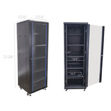 Server AV Cabinet Audio Video Equipment Rack Lock Keys Metal Black 37U w/Shelf? 15594