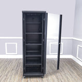 Server AV Cabinet Audio Video Equipment Rack Lock Keys Metal Black 37U w/Shelf? 15594