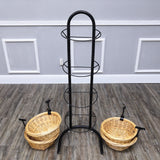 Wicker Basket Stand Grocery Produce Store Display Market Rack Kitchen Organizer 15603