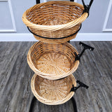 Wicker Basket Stand Grocery Produce Store Display Market Rack Kitchen Organizer 15603