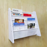 4-Tier Book Megazine Rack Bookshelf Storage 25X11X23.6" Floor Stand Wallmount 15648