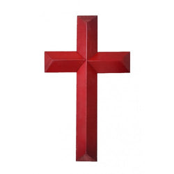 7x12Solid Wooden Cross Wall Mount In Red Mahogany 15660 RM