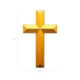 14x24 inch Solid Wooden Cross Wall Mount In Medium Oak 15661 MO
