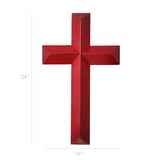 14x24Solid Wooden Cross Wall Mount In Red Mahogany 15661 RM