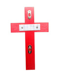 14x24Solid Wooden Cross Wall Mount In Red Mahogany 15661 RM