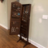 Jewelry Mirror Cabinet Jewelry Organizer Earrings Bracelets Broaches Storage