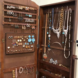 Jewelry Mirror Cabinet Jewelry Organizer Earrings Bracelets Broaches Storage