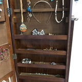 Jewelry Mirror Cabinet Jewelry Organizer Earrings Bracelets Broaches Storage