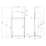 FixtureDisplays 31.7 X 28.3 X 72.3" Mobile X-Ray Barrier for Safety and Confidence lead shield 15678-new