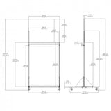 FixtureDisplays 31.7 X 28.3 X 72.3 Mobile X-Ray Barrier for Safety and Confidence lead shield 15678