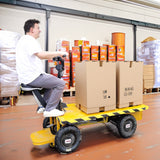 Electric Ride-On Flatbed Cart 800KG 1800W 60V Utility Wagon Warehouse Manager 15699