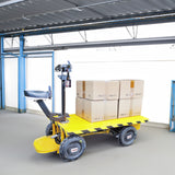 Electric Ride-On Flatbed Cart 800KG 1800W 60V Utility Wagon Warehouse Manager 15699