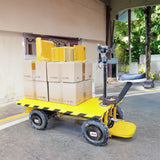 Electric Ride-On Flatbed Cart 800KG 1800W 60V Utility Wagon Warehouse Manager 15699