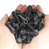 25PK M10 X 20mmPitch 1.50MM Hex Socket Head Screw Knurled Cap Screws Bolts, Black 15709-screw-25PK