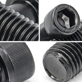 25PK M10 X 20mmPitch 1.50MM Hex Socket Head Screw Knurled Cap Screws Bolts, Black 15709-screw-25PK