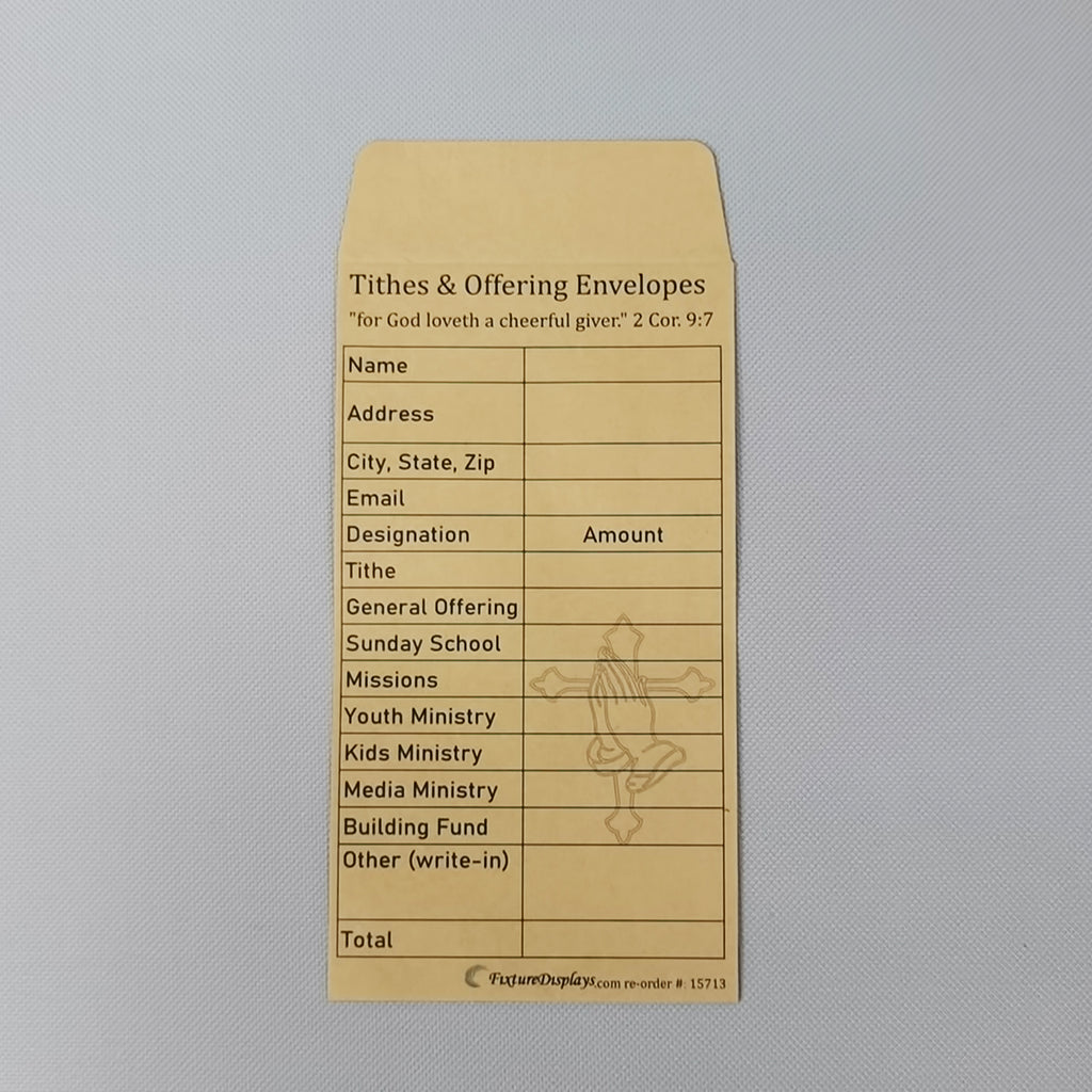 Church Supplies Tithe Offering Envelope 50 Pack Kraft Christian Minist ...