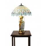 Tiffany Style Peacock Desktop Lamp 16 Inch Shade15720
