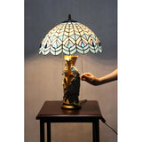 Tiffany Style Peacock Desktop Lamp 16 Inch Shade15720
