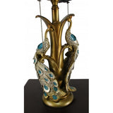 Tiffany Style Peacock Desktop Lamp 16 Inch Shade15720