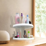 2-Tier Lazy Susan Turntable and Height Adjustable Cabinet Organizer 10.5 Inches Outside Diameter, 9.8 Inchese Inside Diameter,9.8 Inches Height Clear Spice Rack Organizer for Cabinet, Pantry, Kitchen Cake Stand Easy Assembly 15721
