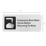 Employee MusT Wash Hands Bathroom Faucet Sign Restaurant Fast Food 7X3 Aluminum 15729