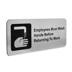 Employee MusT Wash Hands Bathroom Faucet Sign Restaurant Fast Food 7X3 Aluminum 15729