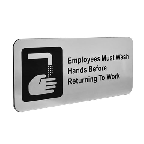 Employee MusT Wash Hands Bathroom Faucet Sign Restaurant Fast Food 7X3 Aluminum 15729