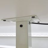 28X19" White Standup Sitdown Table with Adjustable Height 28 to 45 inches Wheels 15730