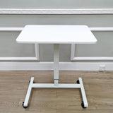 28X19" White Standup Sitdown Table with Adjustable Height 28 to 45 inches Wheels 15730