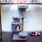 21X18X34.2" Cat Tree Condo Furniture Sisal-Covered Scratching Posts Plush Condo Grey 15735