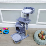 21X18X34.2" Cat Tree Condo Furniture Sisal-Covered Scratching Posts Plush Condo Grey 15735