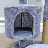21X18X34.2" Cat Tree Condo Furniture Sisal-Covered Scratching Posts Plush Condo Grey 15735