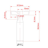 1/2 Inch Shank T-Slot Slotting Router Bit Slatwall Groove Slatwall Router Bit 15739 T Slot Slatwall Router Bit