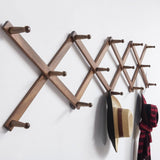 Accordion Wallmount Hat Hanger, Expandable Purse Coat Backpack Rack with 14 Pegs 15745