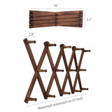 Accordion Wallmount Hat Hanger, Expandable Purse Coat Backpack Rack with 14 Pegs 15745
