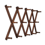 Wall Hanger Hat CoatSolid Wood Accordion Wall Rack 14 Pegs Expandable Bag Keys 15745