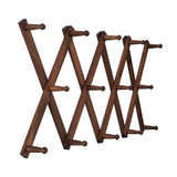 Accordion Wallmount Hat Hanger, Expandable Purse Coat Backpack Rack with 14 Pegs 15745
