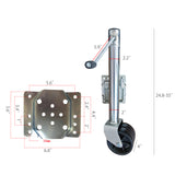 1500lbs Trailer Jack Double Wheels 6-Inch 24.8" to 35" Lift Swing Back 15746