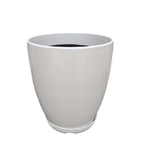 60cm plastic plant pots 11.8X11.8X11.8" White Plant Pot Plastic Flower Planter Faux Ceramic Gl – FixtureDisplays