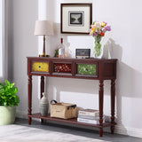 Console Table Entryway Table  47.2 X 11 X 33.5“ with Storage Shelf Solid Wood 15751