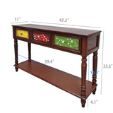 Console Table Entryway Table  47.2 X 11 X 33.5“ with Storage Shelf Solid Wood 15751