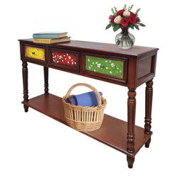 Console Table Entryway Table  47.2 X 11 X 33.5“ with Storage Shelf Solid Wood 15751